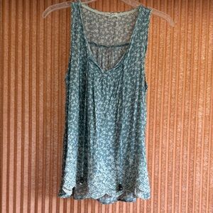 Floral Sleeveless Top - Sage Green